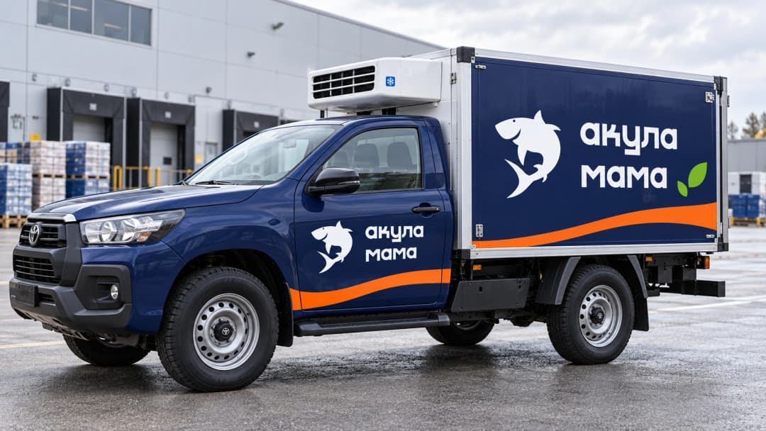 Branded Akula Mama pickup truck