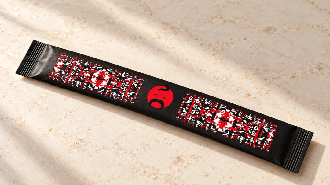 Chopstick sleeve with a contrasting pattern
