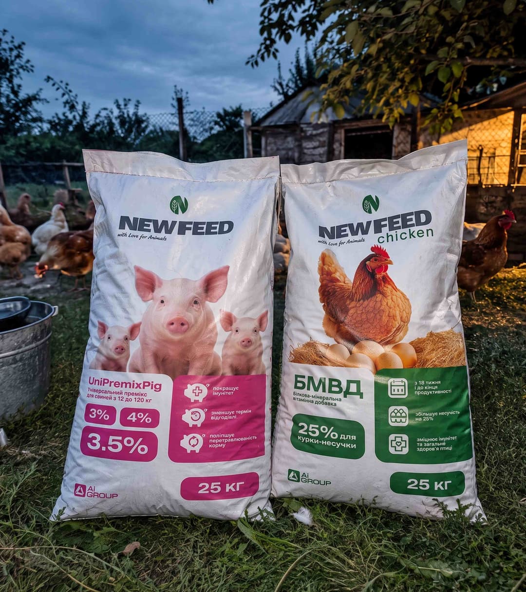 Animal feed bags